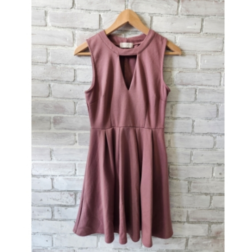 Altar'd State Mauve Keyhole Skater Dress